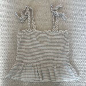 Francesca’s Cream and blue/red Striped Tank